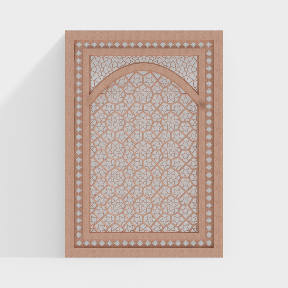 Vietnamese wooden flower window flesh color