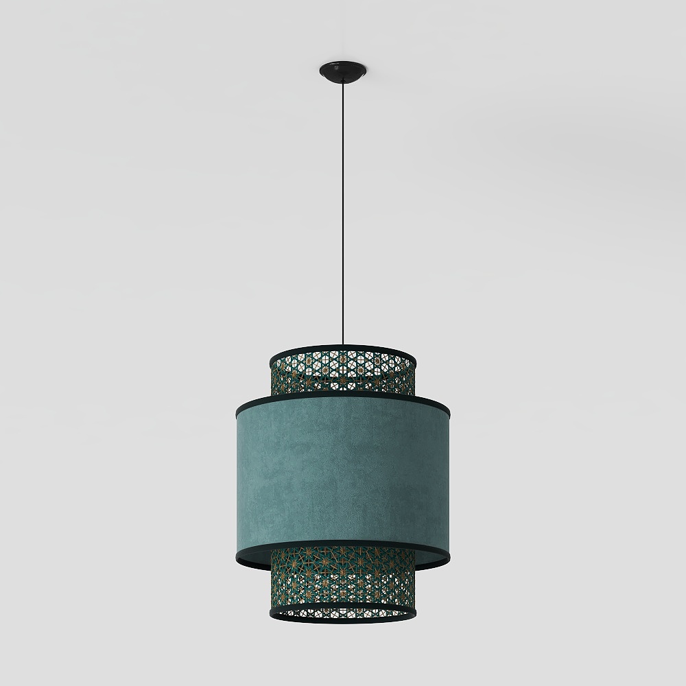 Elegant Green Hanging Light 3D model
