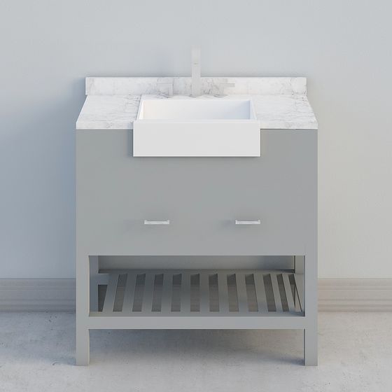 Modern Minimalist Bathroom Vanity 3D model