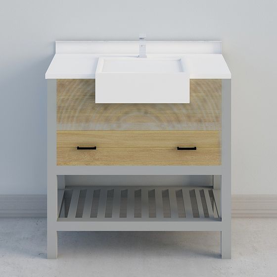 Stylish Bathroom Cabinet 3D model for Modern Spaces