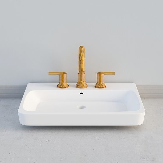 Contemporary Square Sink 3D model for Elegant Spaces