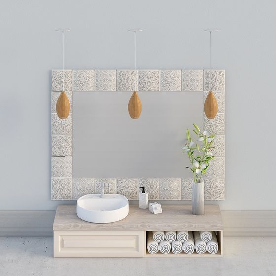 Stylish Bathroom Vanity 3D model for Contemporary Spaces