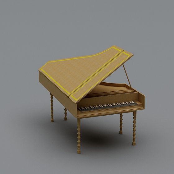 Elegant Low-Poly Piano 3D Model