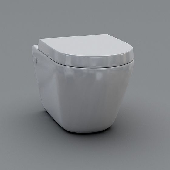 Modern Minimalist Wall-Mounted Toilet 3D model