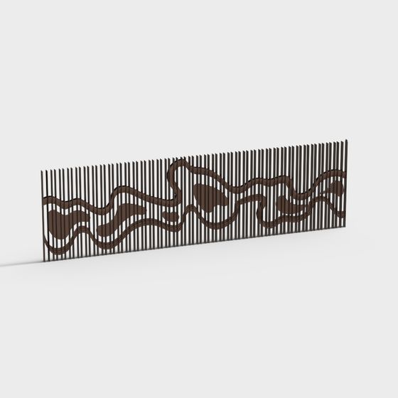 Wavy Metal Fence 3D model