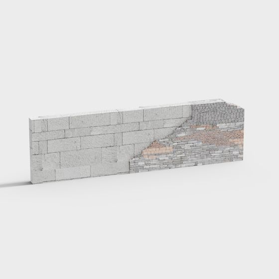 Old Stone Wall 3D model