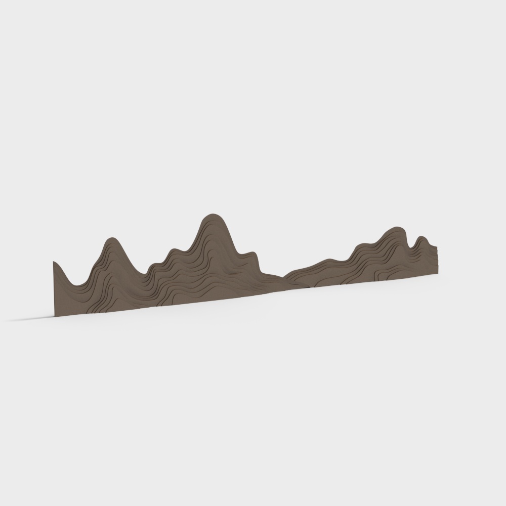 Low-Poly Mountain 3D Model in Serene Gray Tone