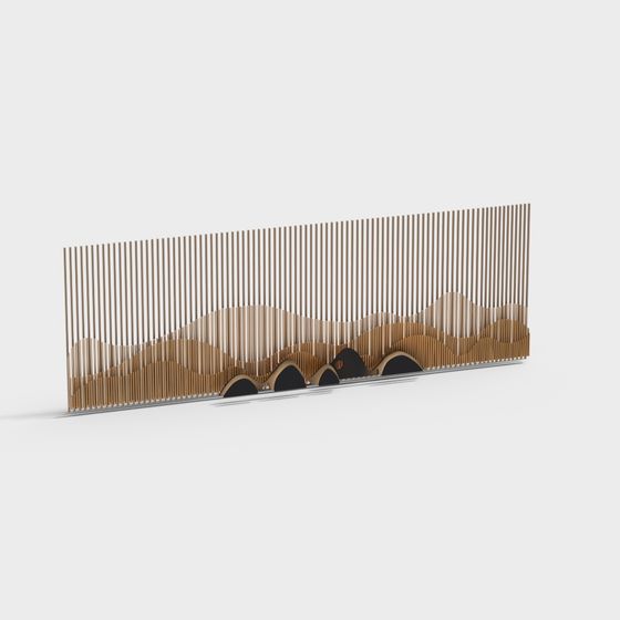 Wavy Screen 3D model - Unique Artistry for Modern Spaces