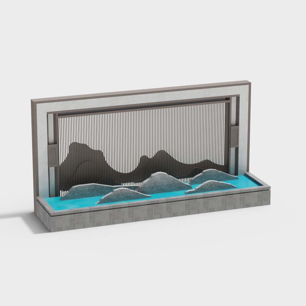 Serene Low-Poly Natural Oasis 3D Model