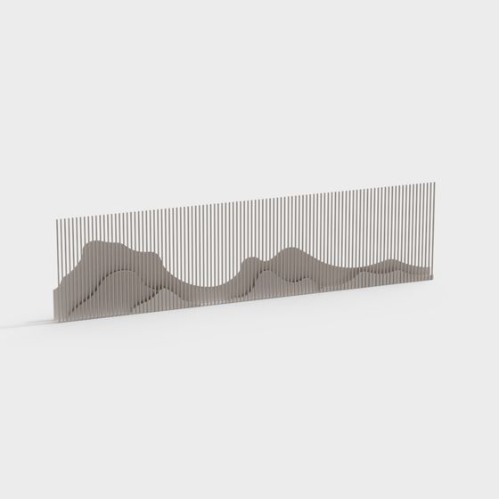 Wavy Metal Screen 3D model