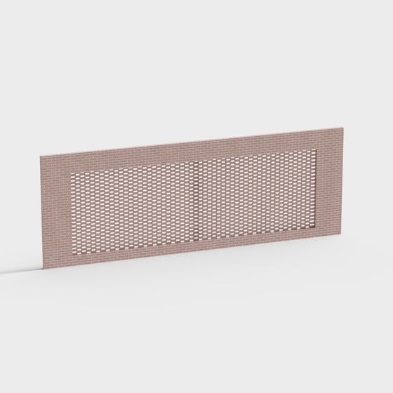 Stylish Brick Wall Hollow Screen 3D model