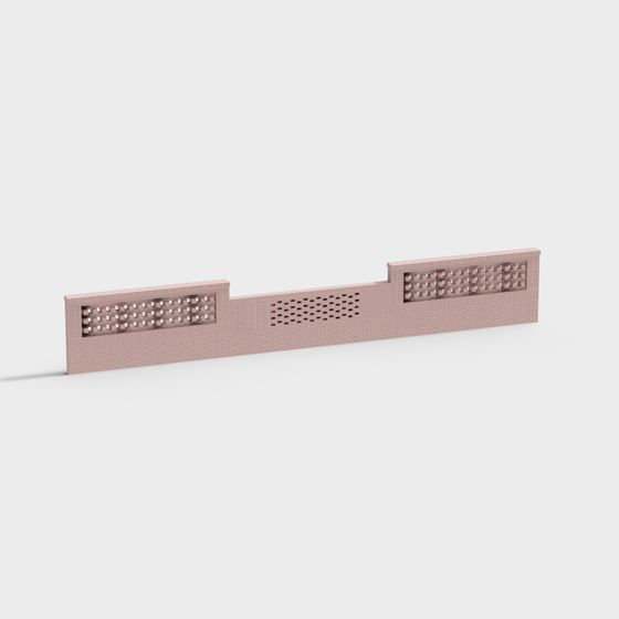 Polygonal Brick Fence 3D Model