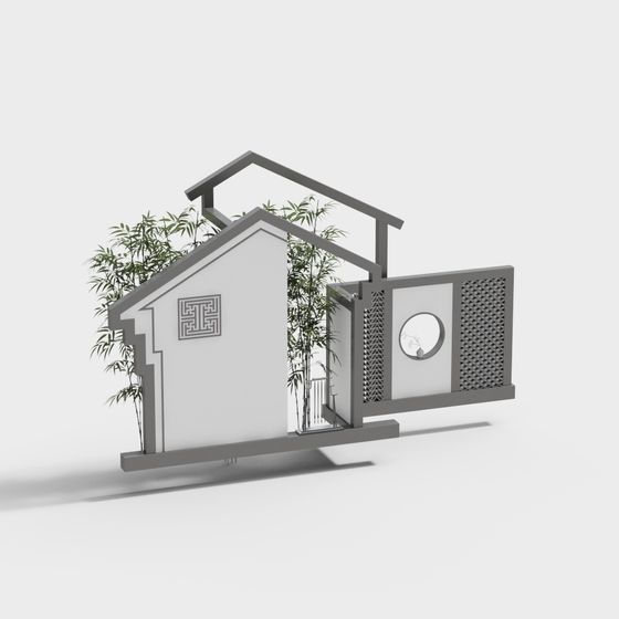 Zen-Inspired Pavilion 3D model