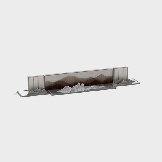 Mountain Landscape Scroll 3D Model