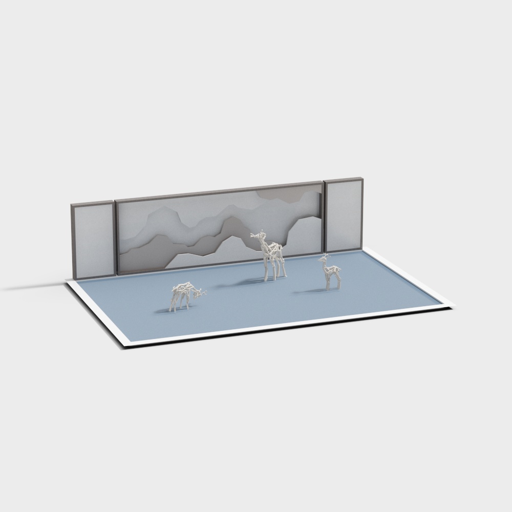 Elementary school playground scene wall