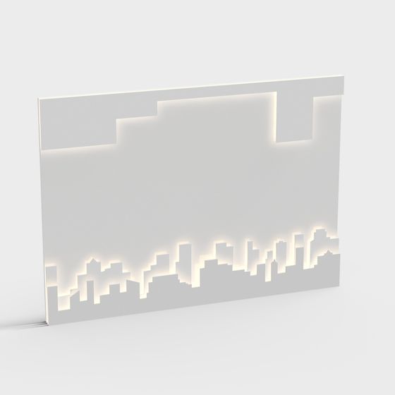 Minimalist City Silhouette 3D model