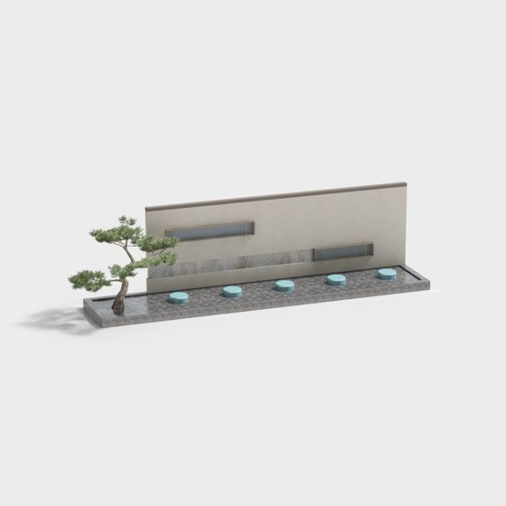 Minimalist Garden Wall 3D model
