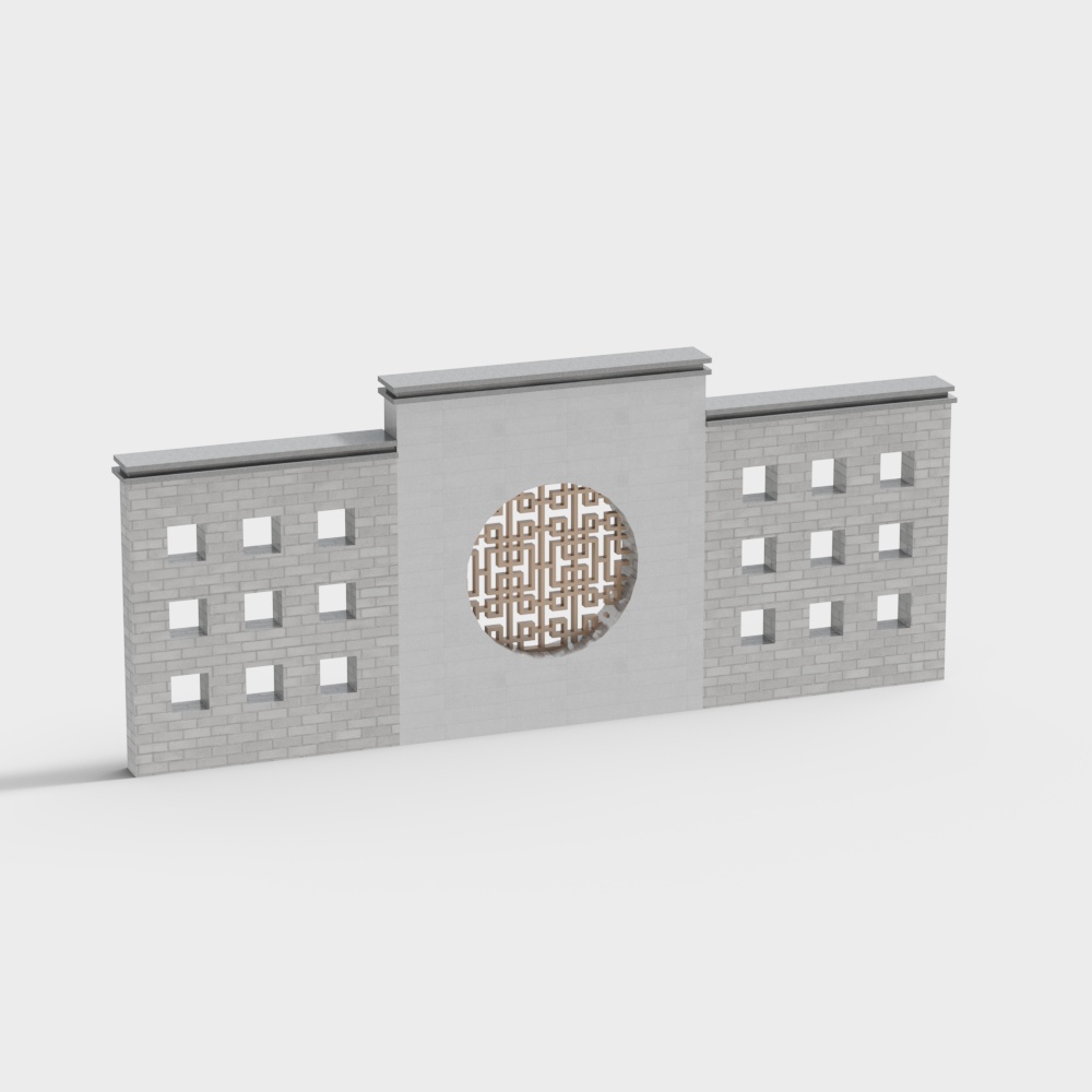 Shopping plaza scene wall