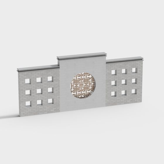 Artistic Low-Poly Wall 3D model for Creative Spaces