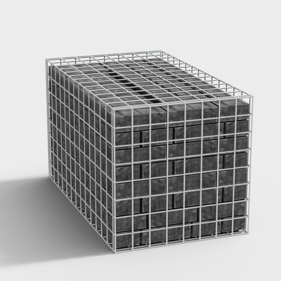 Metal Cage Cube 3D model in Low Poly Style