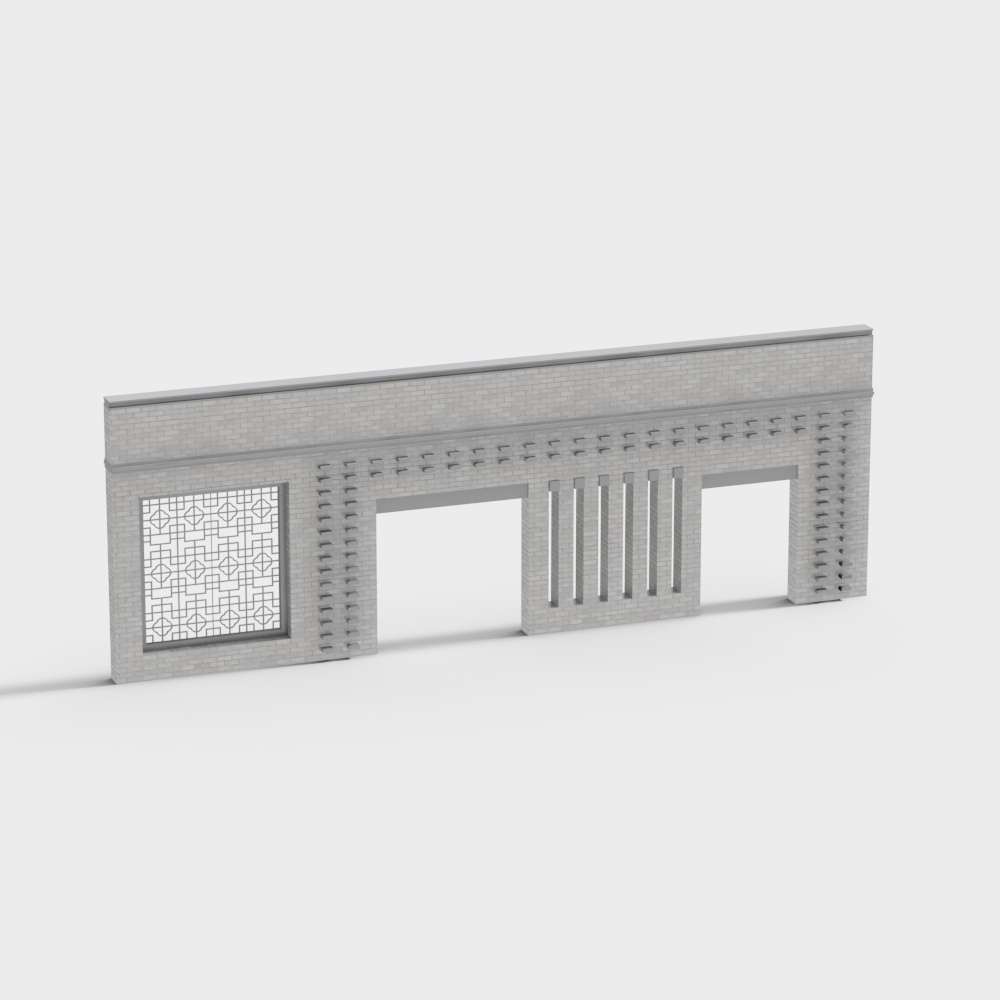 Shopping plaza scene wall