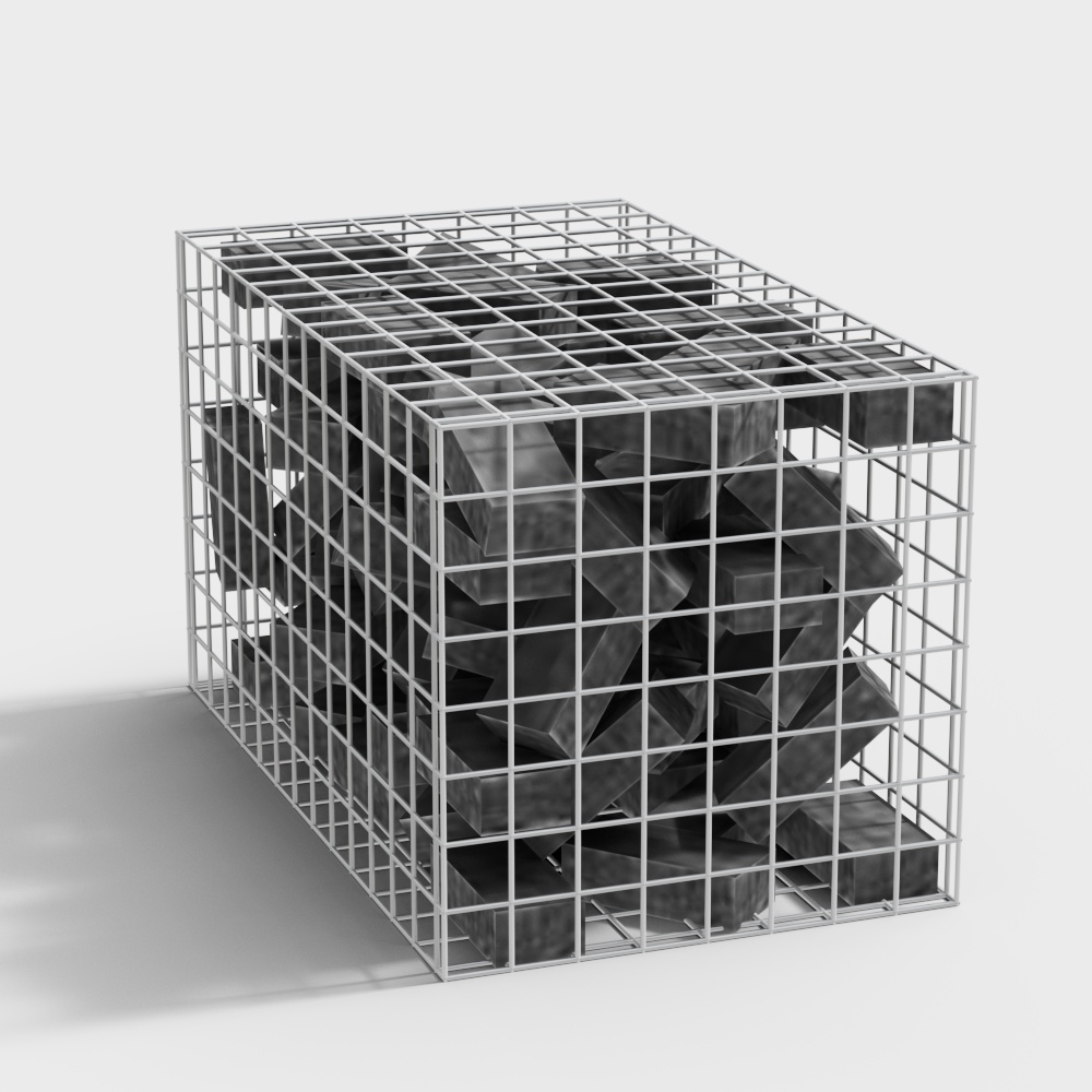 Metal Cage Cube 3D model for Digital Art
