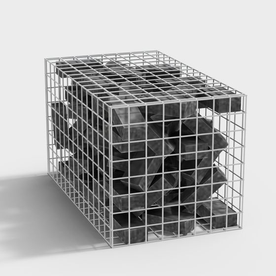 Metal Cage Cube 3D model for Digital Art