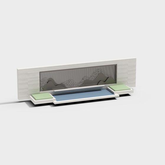Low Polygon Modern Landscape Wall 3D model