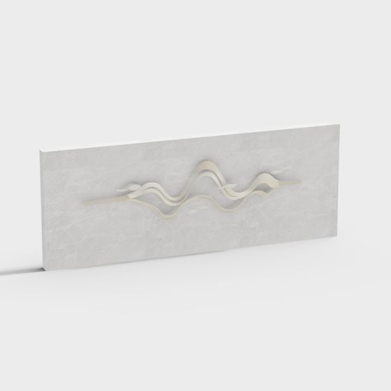 Waves Art Wall Decoration 3D model