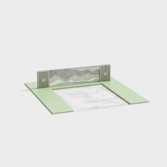 Mountain View Courtyard 3D model