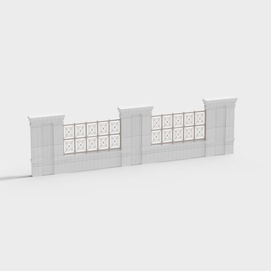 Sophisticated Low-Poly Classical Wall 3D model for Creative Projects
