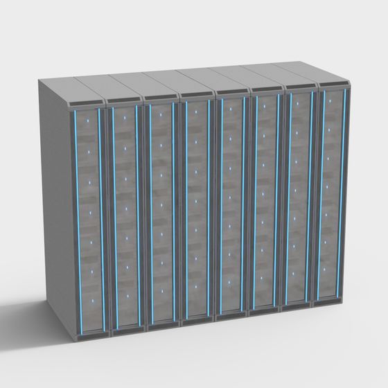 Futuristic Server Rack 3D Model for Creative Designs