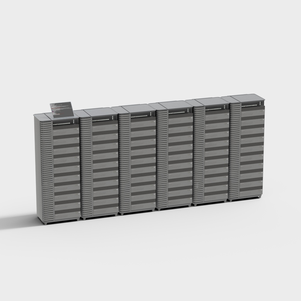 Low-Polygon Server Cluster 3D model