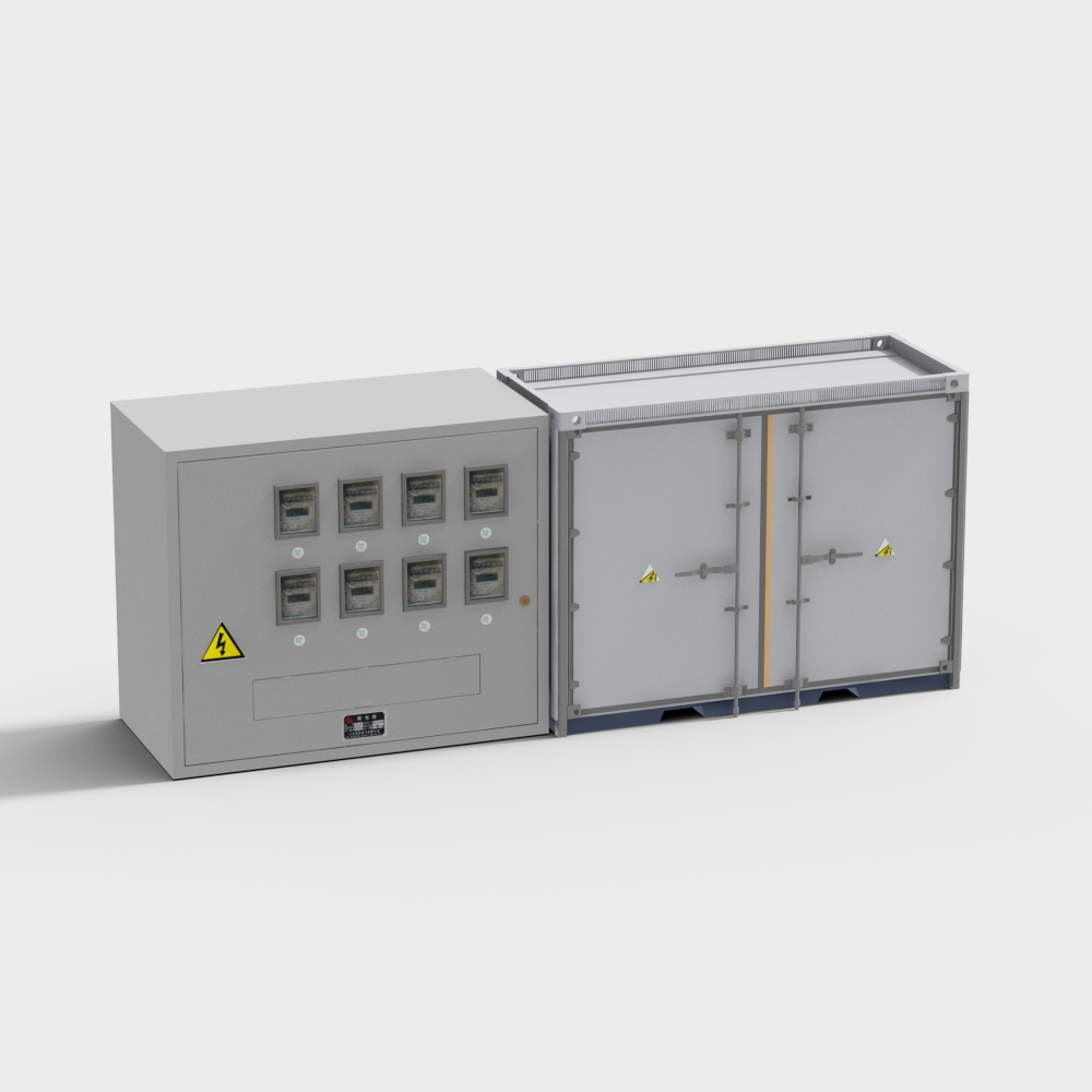 Industrial Power Control Cabinet 3D model