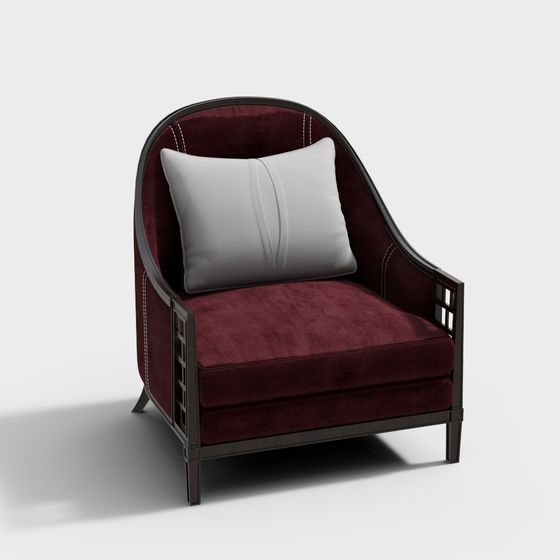 Velvet Sofa 3D model for Elegant Interiors