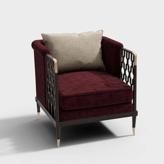 Velvet Sofa 3D model for Modern Design