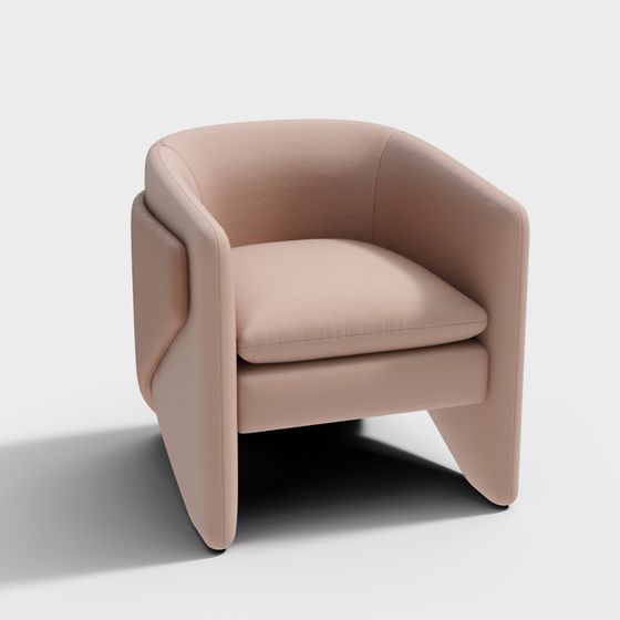 Warm Minimalist Sofa 3D model for Creative Spaces