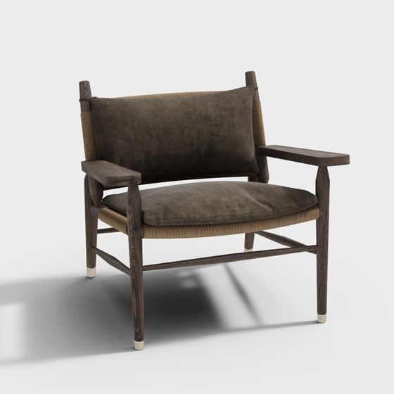 Sessel im südostasiatischen Stil mit gewebtem Stoff 13