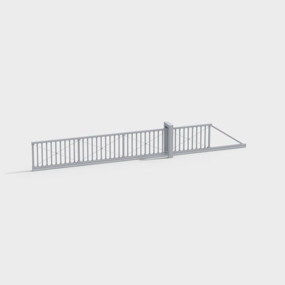 Stylish Low-Poly Country Fence 3D model