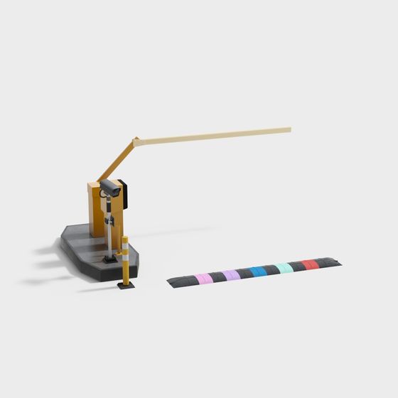 Urban Traffic Booth Low Poly 3D model