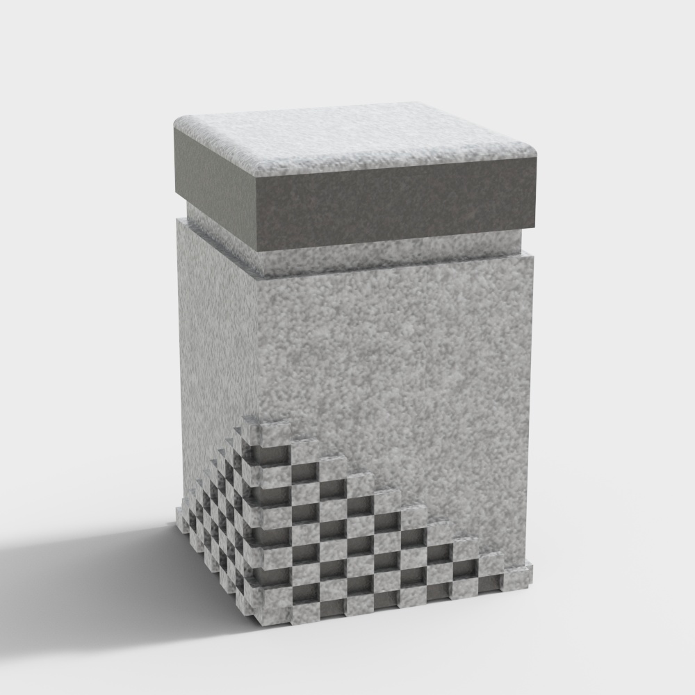 Urban Column 3D model in Low Poly Style