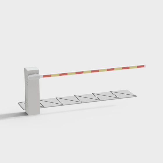 Futuristic Low-Polygon Automatic Barrier 3D model