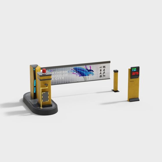 Stylish Low-Poly Parking System 3D model