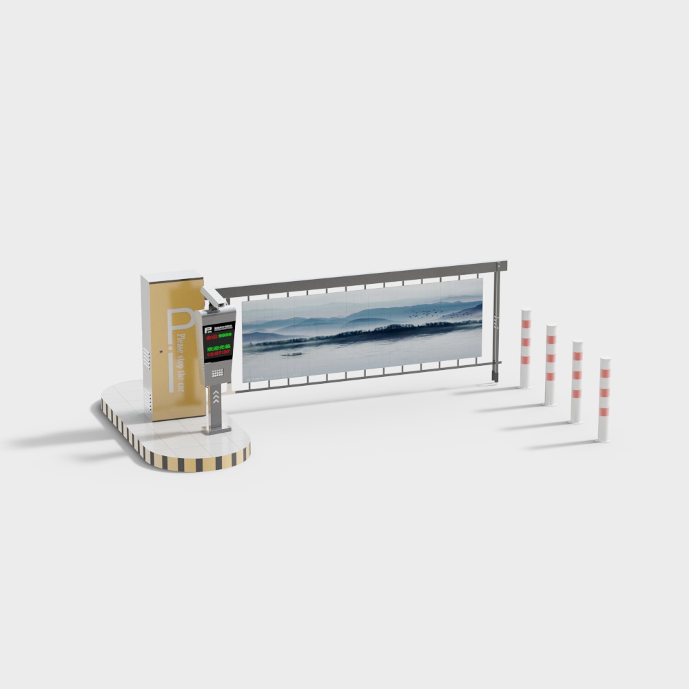 Unattended intelligent advertising barrier