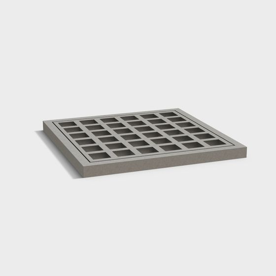 High-Detail Low-Poly Concrete Ventilation Grille 3D model
