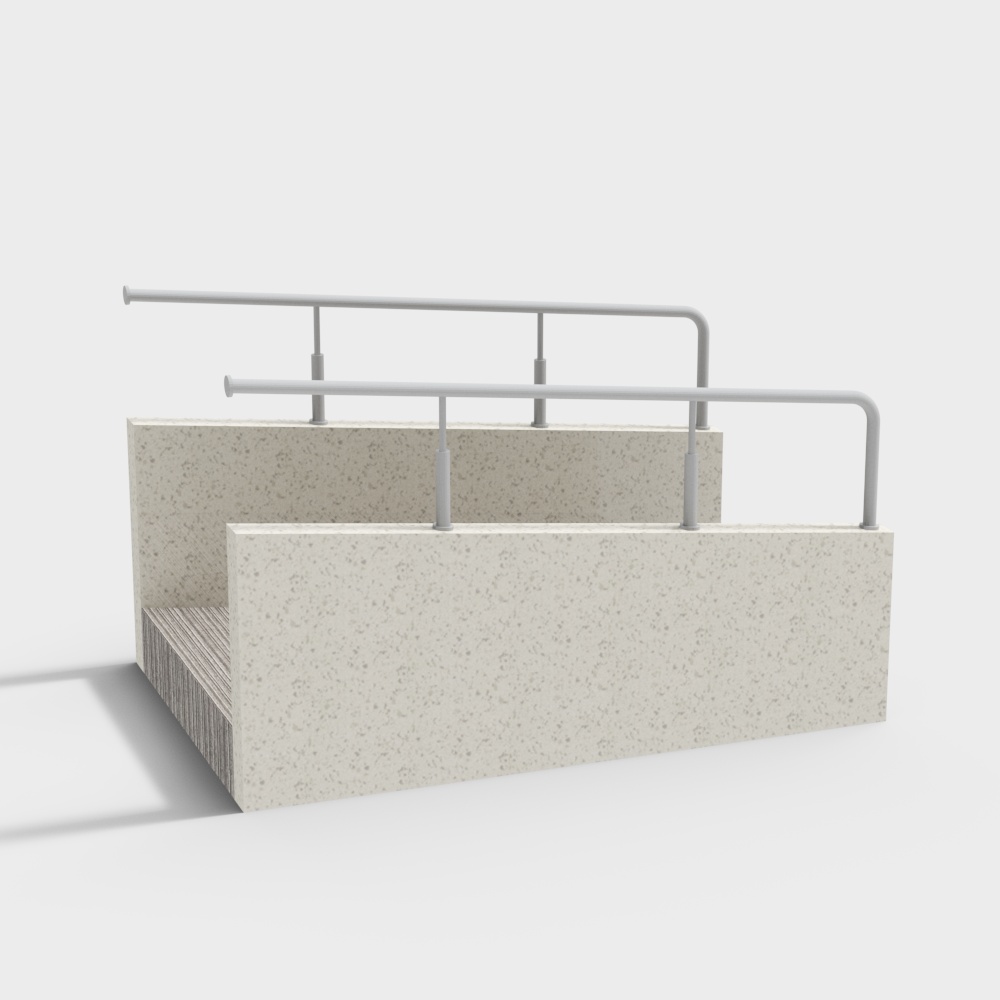 Concrete Railing 3D model for Urban Aesthetics