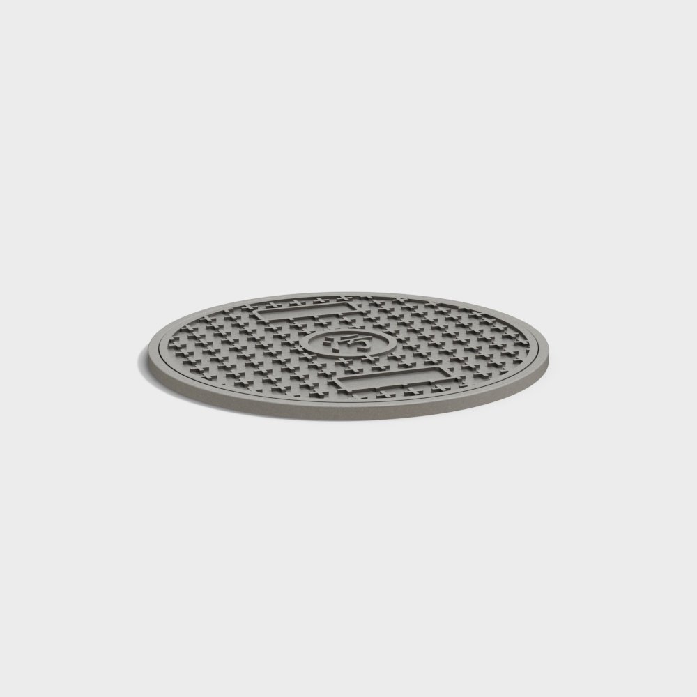 Urban Manhole Cover 3D Model