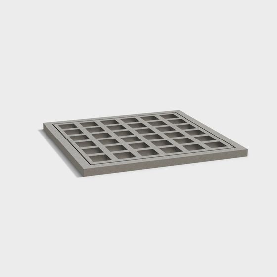 Low Polygon Concrete Manhole Cover 3D model