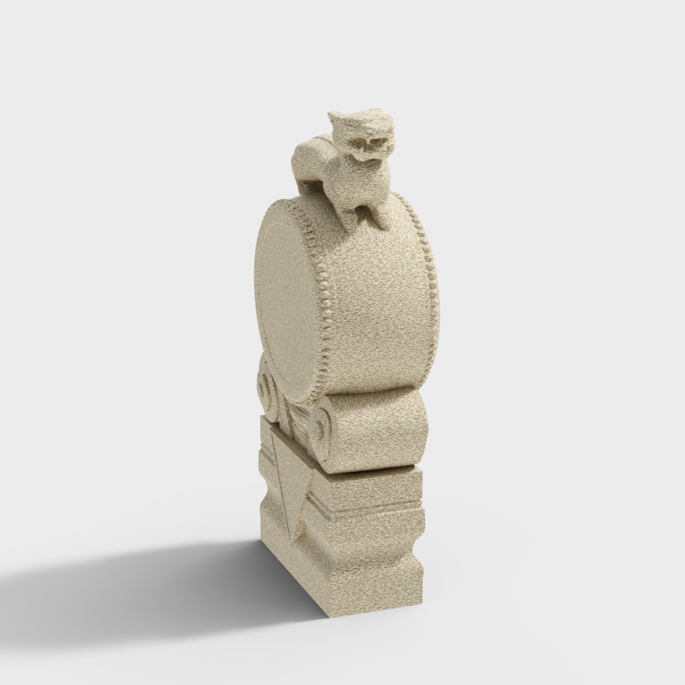 Modern shopping plaza traffic blocking stone