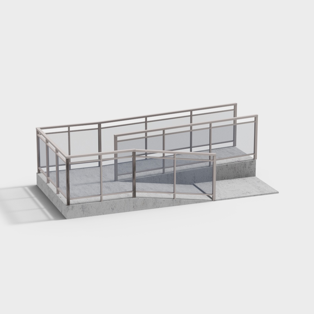 Low Poly Bridge Railing 3D model